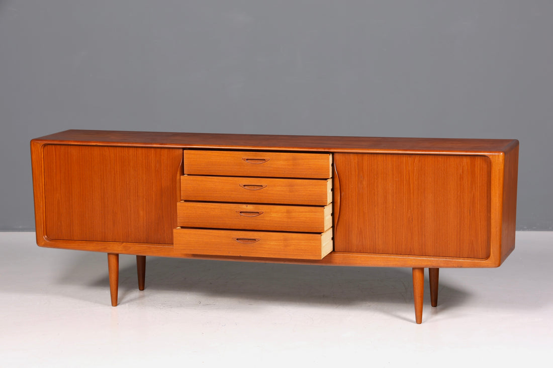 Impressive original Henry Walter Klein for Bramin sideboard, teak wood TV cabinet, vintage wardrobe