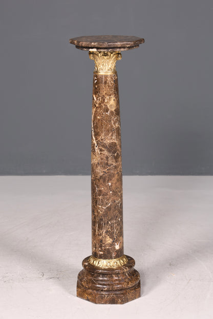 Wunderschöne Barock Stil Säule Louis XV Marmor Blumensäule Naturstein Braun Sockel Ablage 1 von 2