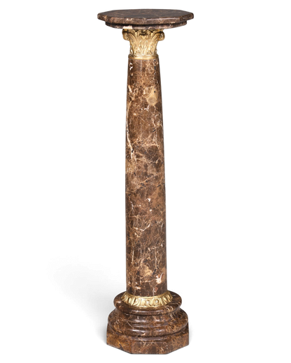 Wunderschöne Barock Stil Säule Louis XV Marmor Blumensäule Naturstein Braun Sockel Ablage 1 von 2