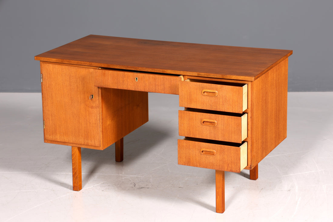 Beautiful Mid Century Desk Danish Design Teak Wood Office Table Vintage Office Table