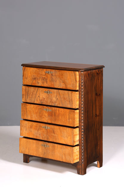 F225 Finish cm Stilvolle Louis Philippe Kommode Nussbaum Gründerzeit Schubladenkommode um 1890