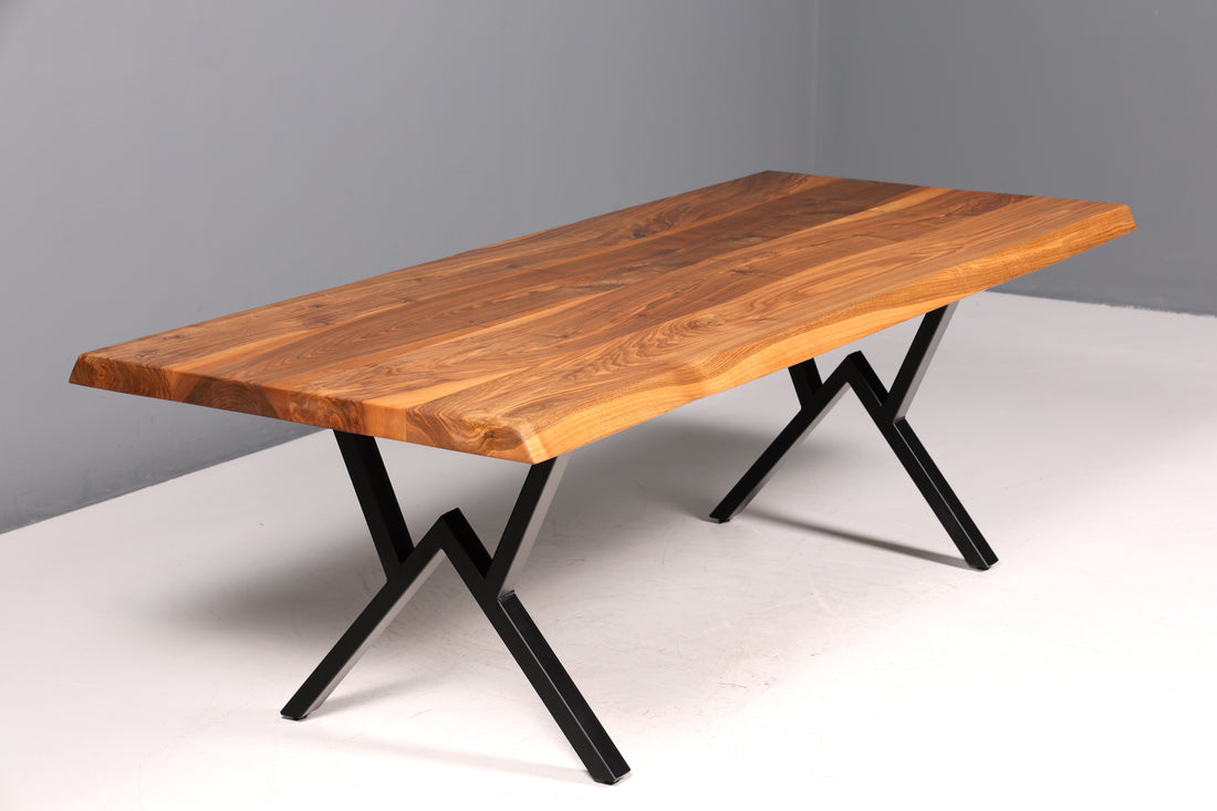 Beautiful walnut table 240cm-95cm dining room table live edge top solid wood kitchen table