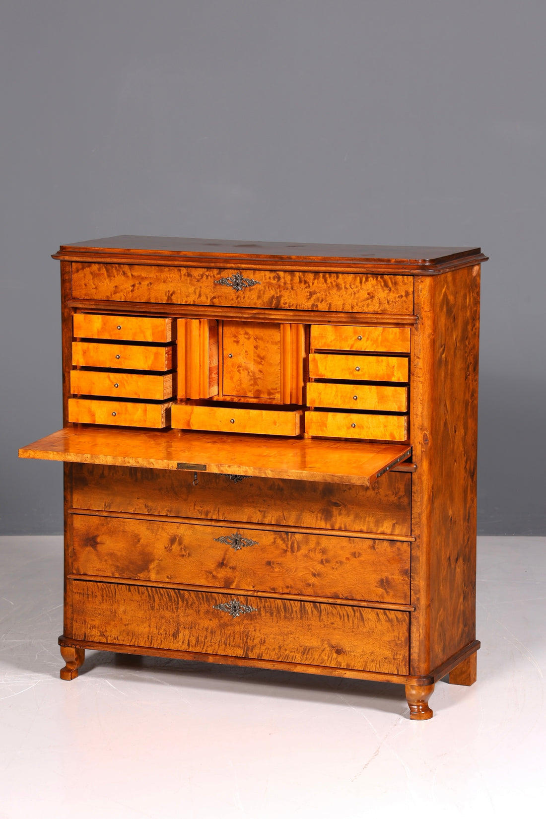 F878 Finish cm Wunderschöner Gründerzeit Sekretär Kommode Jugendstil Schubladenkommode Antik Vertiko