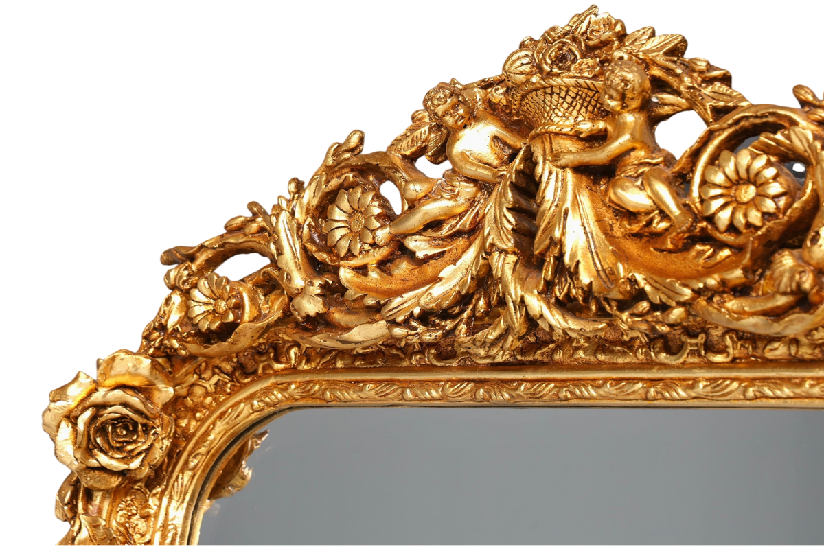 Wunderschöner Prunk Barock Stil Wandspiegel Ornamenten Spiegel Flurspiegel Gold Spiegel