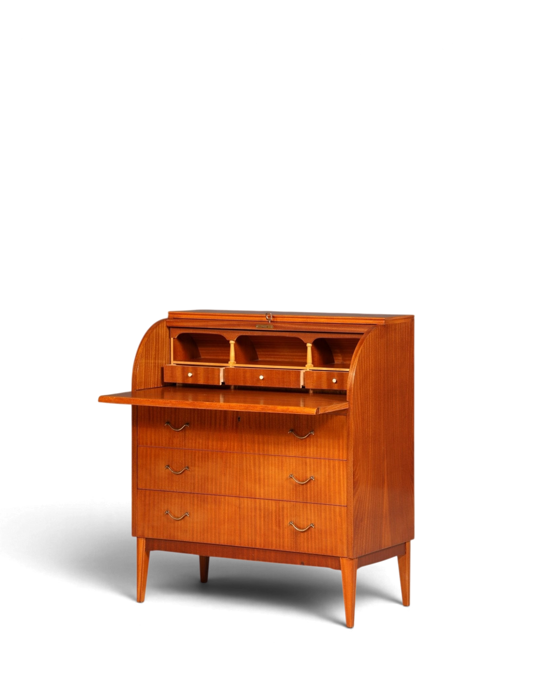 Wunderschöner Mid Century Rollladen Sekretär echt Holz Büro Schrank Vintage Schreibkommode