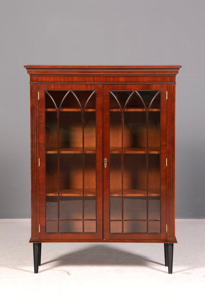 Wunderschöne Englische Vitrine Mahagoni Bücherschrank Glasvitrine Bücherregal Buffet Antik Vintage