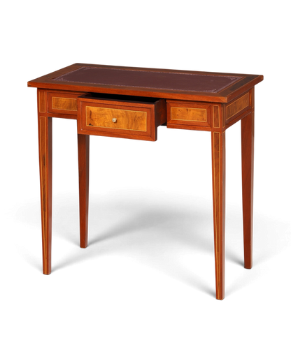 Hauptstadt Möblerei filigraner Schreibtisch im French-Desk-Stil aus Echtholz mit Schublade und antiker Optik