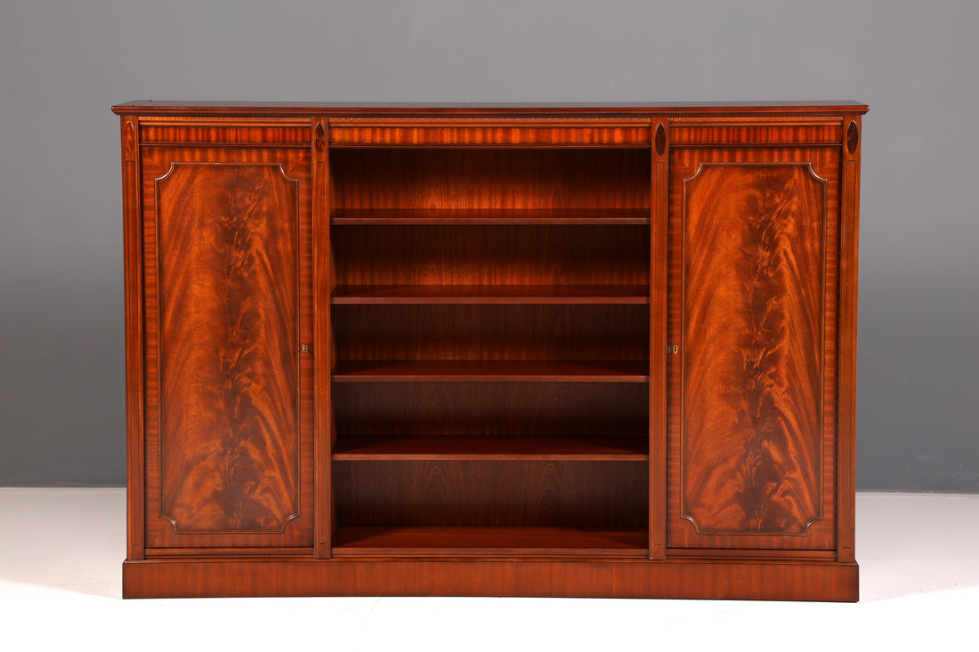 Beautiful Heldense Bookcase, Mahogany, English-Style Shelf, Bookshelf, Book Storage, Antique, Vintage