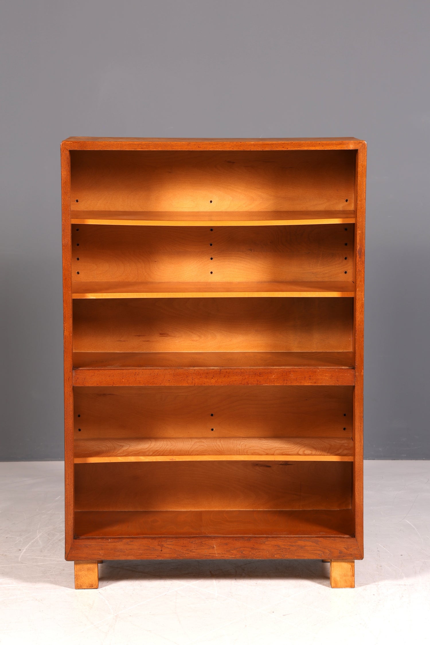 G031 Finish cm Schlichtes Mid Century Regal Vintage Bücherregal Schrank Buchablage 60s Bookshelf