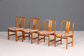 4x Schlichte Mid Century Stühle Nussbaum Retro Stuhlset Danish Design Küchenstühle