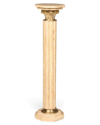 Wunderschöne Barock Stil Säule Louis XV Marmor Blumensäule Naturstein Beige Sockel Ablage 1 von 2