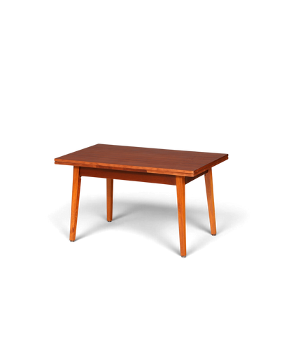 Hauptstadt Möblerei Mid Century Esstisch aus Echtholz im 60er Jahre Design, ausziehbar und höhenverstellbar