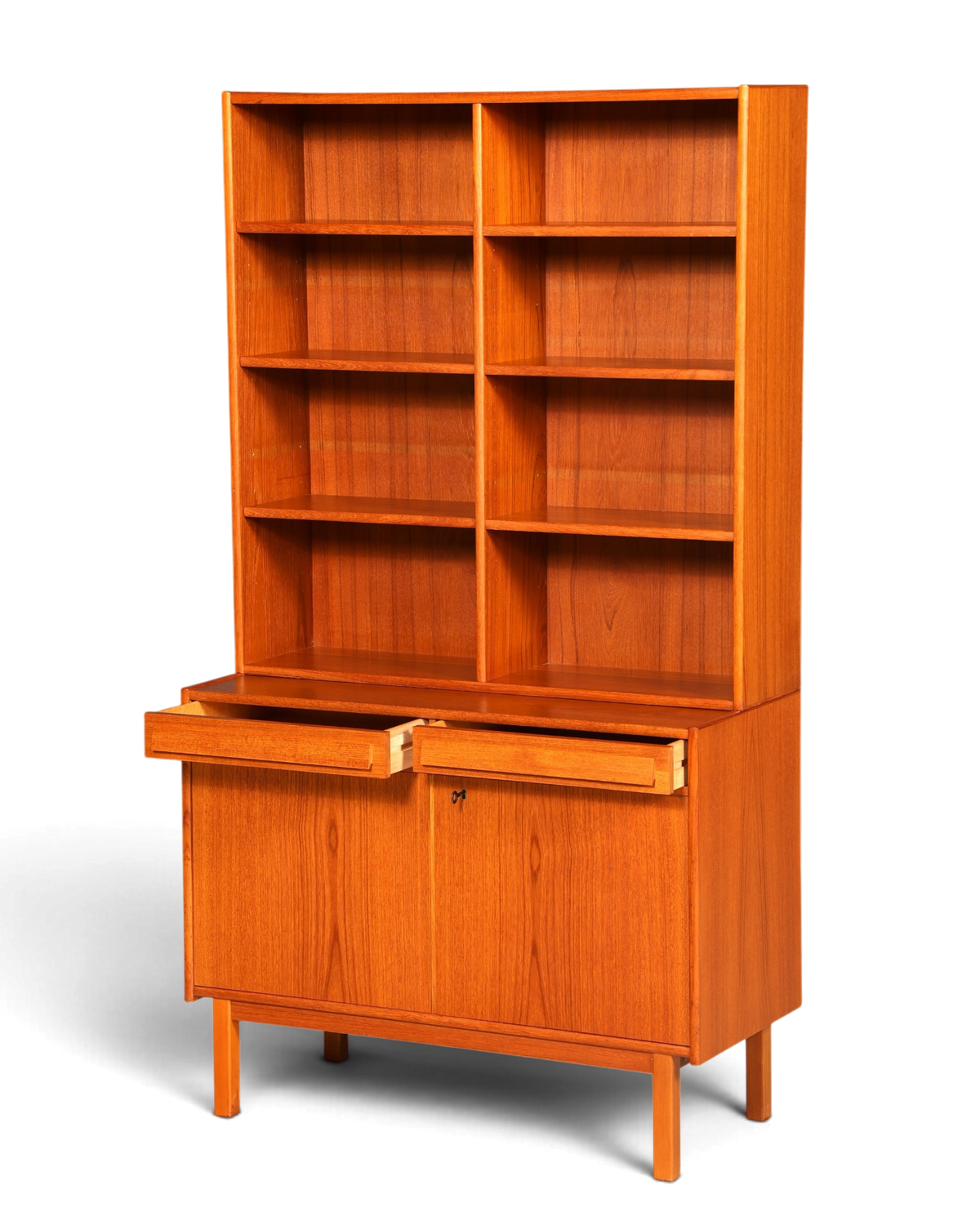 Traumhaftes Mid Century Regal Teak Holz Schrank Danish Design Retro Kommode Vintage Bücherregal 60er Jahre 2 von 2