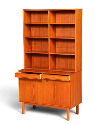 Traumhaftes Mid Century Regal Teak Holz Schrank Danish Design Retro Kommode Vintage Bücherregal 60er Jahre 2 von 2