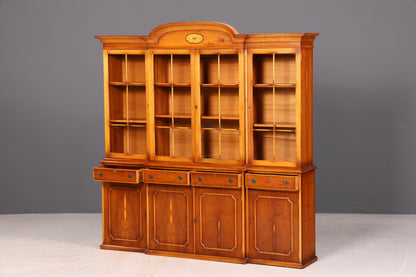 Wunderschöne Englische Vitrine Bücherschrank Eibe Bibliothek Glasvitrine Buffet Vitrinenschrank Antik