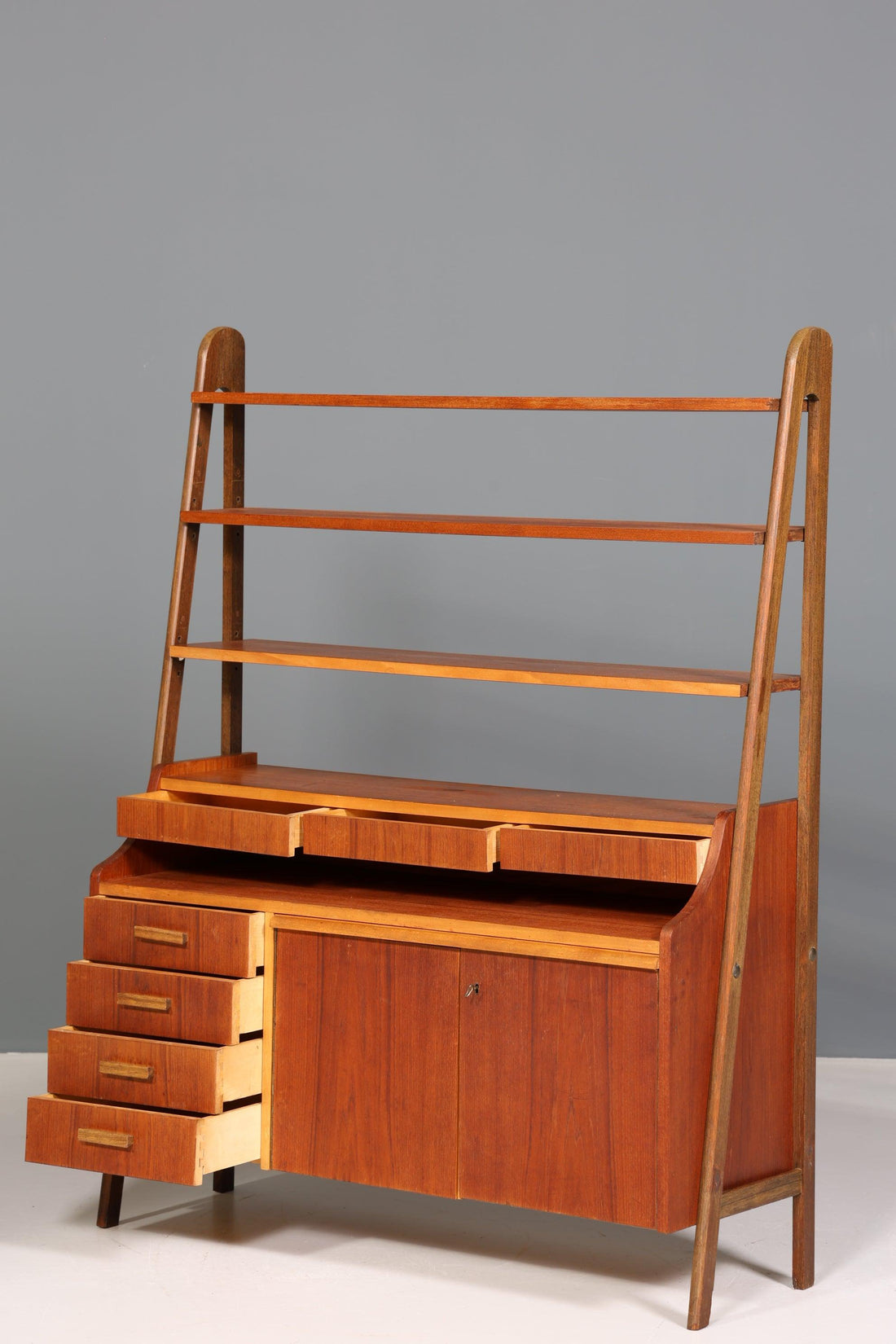 Wunderschönes Mid Century Regal Schrank Vintage echt Holz Bücherregal Retro Kommode