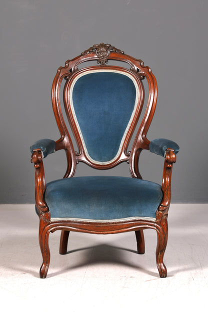 Edler Louis Philippe Sessel Biedermeier Antik Armlehnsessel Lounge Sessel Vintage