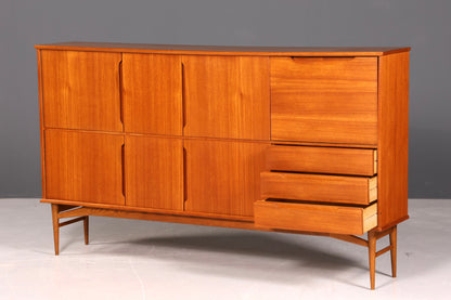 G046 Finish Wunderschönes Mid Century Highboard echt Holz Schrank Büro Kommode 60er Jahre