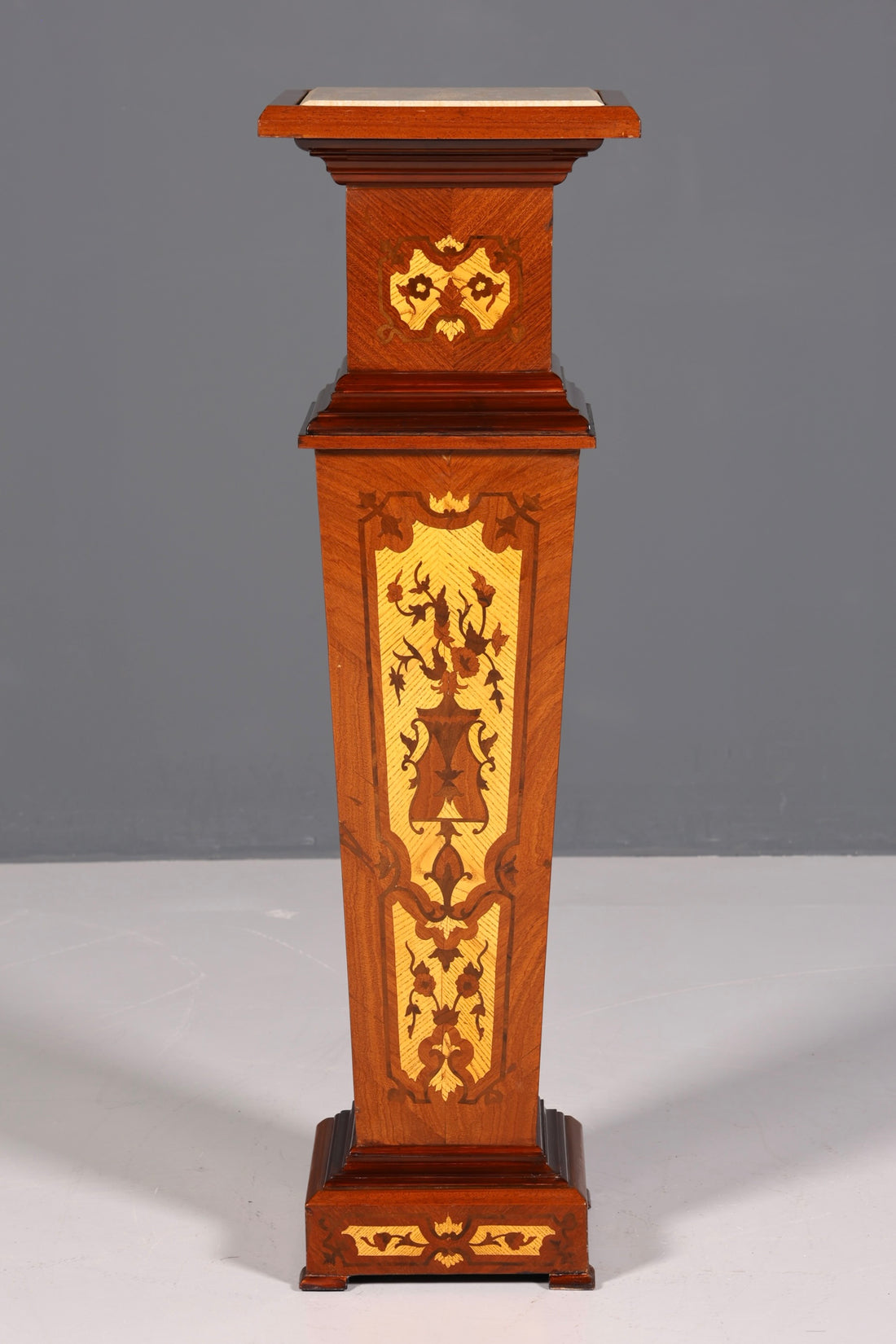 Beautiful Baroque style column, Louis XV flower column, natural stone marble inlay, shelf table