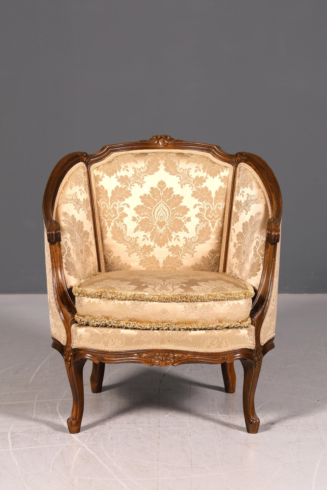 Noble Chippendale Armchair Baroque Style Velvet Fabric Chair Armchair Rococo Antique Upholstered Chair