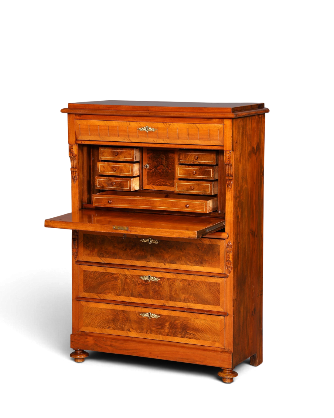 G442 Finish Wunderschöner Gründerzeit Sekretär Kommode Jugendstil Schubladenkommode Antik Vertiko (Kopie)