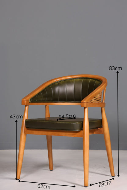 Edler Korbgeflecht Esszimmer Stuhl &quot;Malibu Plus Green&quot; Küchenstuhl Armlehnstuhl Buche Sekretär Stuhl