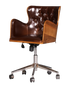 Chesterfield Büro Armlehnstuhl "Leon-Office" Nussbaum braun