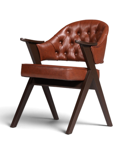 Luxuriöser "Manchester Brown" Stuhl Armlehnstuhl Bürostuhl Chesterfield Stil Esszimmerstuhl Lounge Stuhl