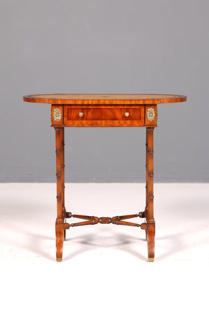 Edler Louis XV Beistelltisch Arthur McMillan Barock Stil Ablagetisch Echt Leder Antik