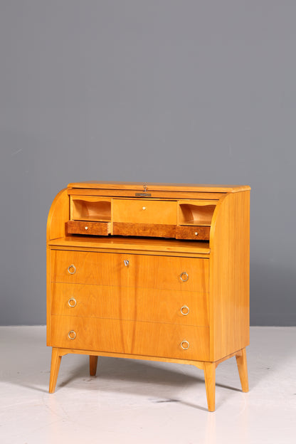 Traumhafter Mid Century Rollladen Sekretär echt Holz Büro Schrank Vintage Schreibkommode