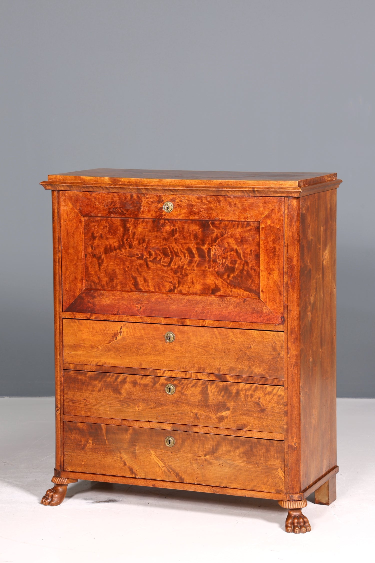 Edler Biedermeier Sekretär Vertiko Antik Kommode Louis Philippe Schreibkommode Schreibtisch