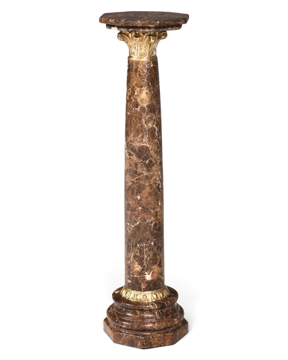 Wunderschöne Barock Stil Säule Louis XV Marmor Blumensäule Naturstein Braun Sockel Ablage 1 von 2