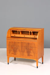 Wunderschöner Mid Century Rollladen Sekretär Danish Design echt Holz Schreibkommode 60er Jahre