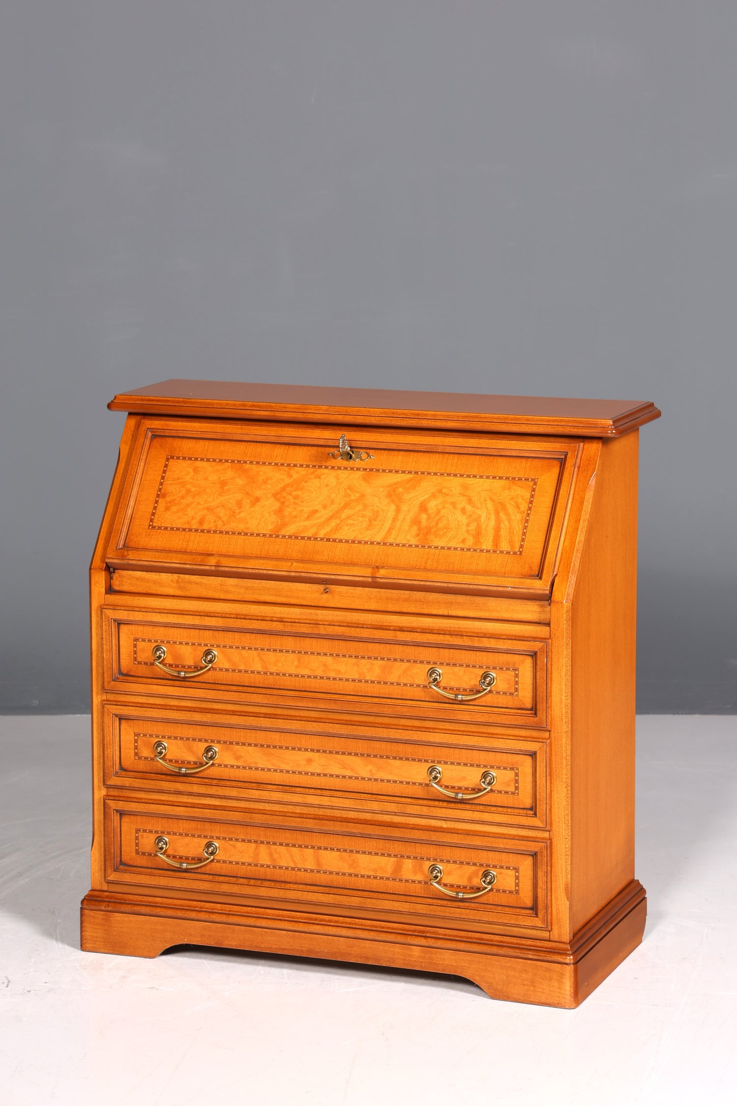 Beautiful original Selva secretary desk, antique style, real wood office desk, office chest of drawers