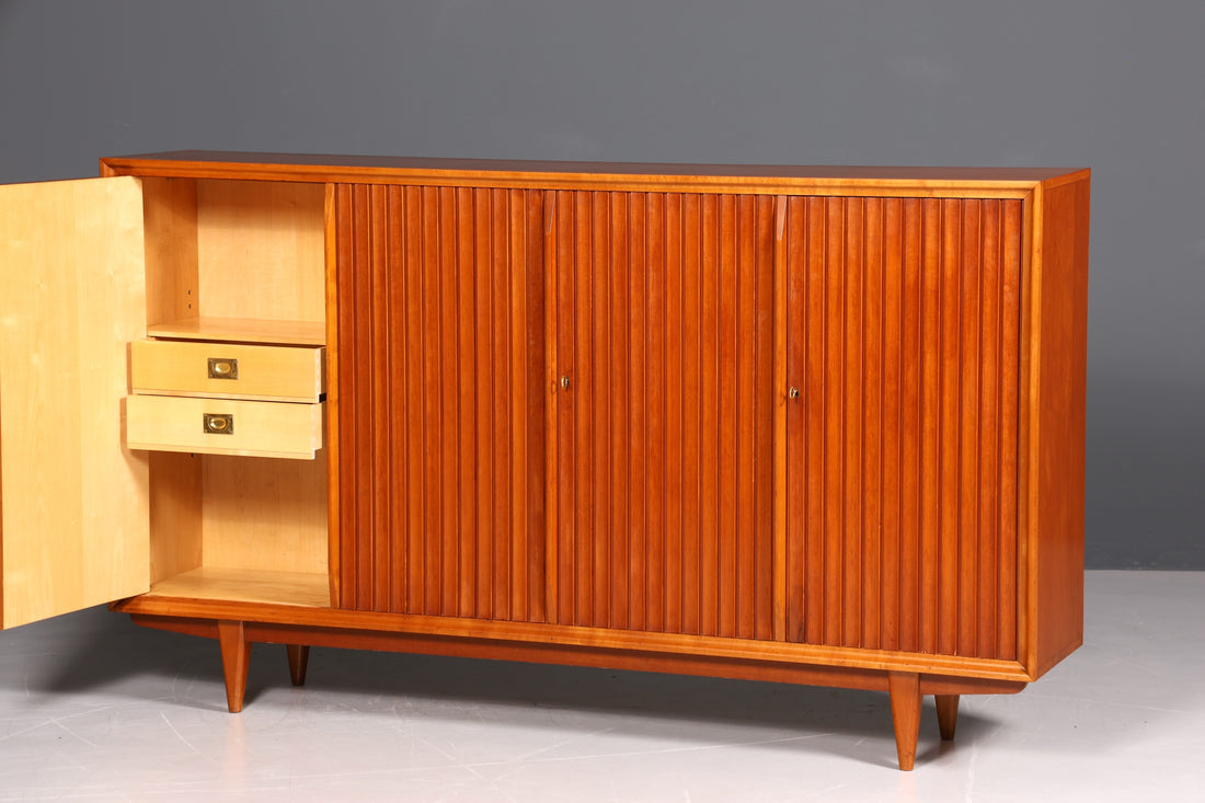 Impressive cabinet made by Leo Bub for Bub Wertmöbel, highboard, mid-century filing cabinet, linen cupboard