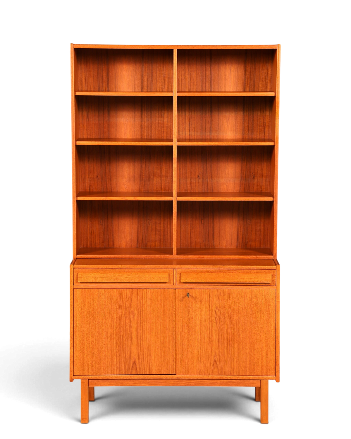Traumhaftes Mid Century Regal Teak Holz Schrank Danish Design Retro Kommode Vintage Bücherregal 60er Jahre 1 von 2