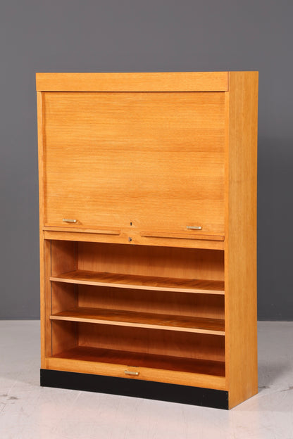 Schlichter Rollladenschrank Bauhaus Apothekerschrank Aktenschrank Büro Art Deco Schrank Massivholz Vintage
