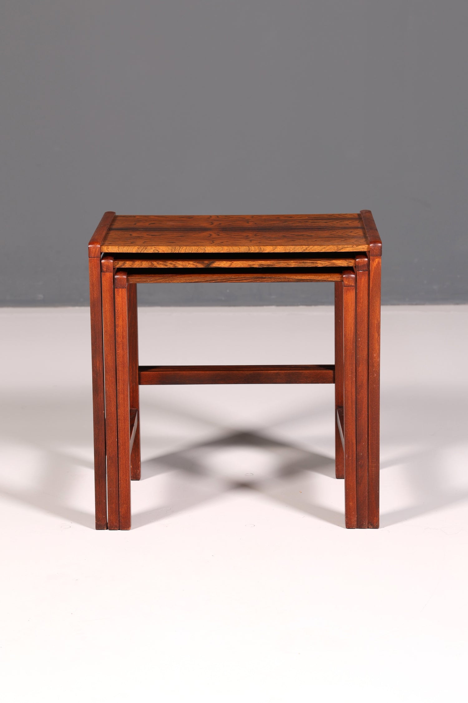 Filigranes Mid-Century Table Set, Rosewood Coffee Table, Set of 3, Side Table, Nesting Tables, Vintage