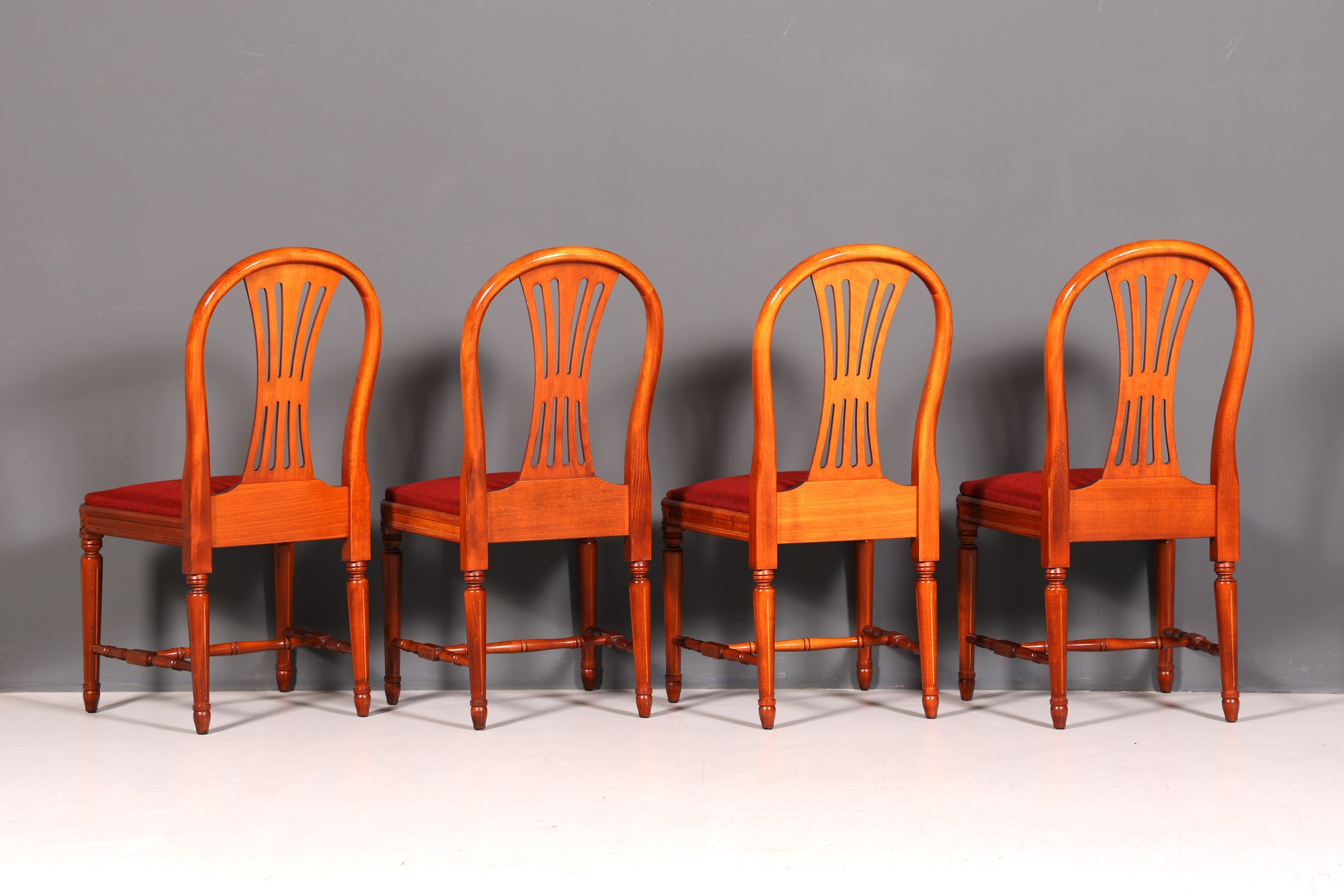 4x Edle Englische Stühle Englisch Dining Chairs Antik 60er Jahre Regency Küchenstühle Stuhlset