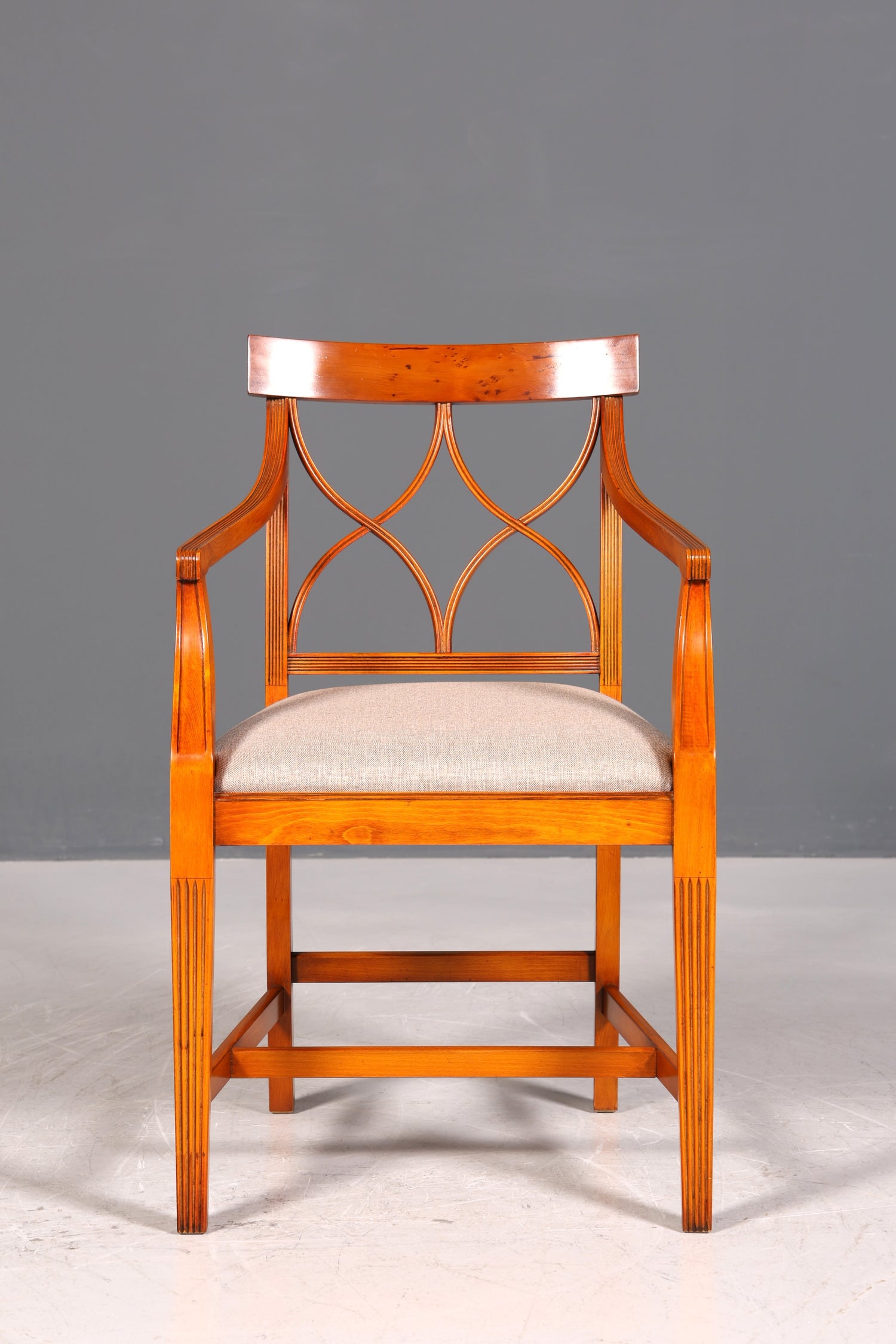 Beautiful Bevan Funell Chair Armchair English Yew Reprodux Antique Secretary Chair UK Upholstered Chair 2 of 2