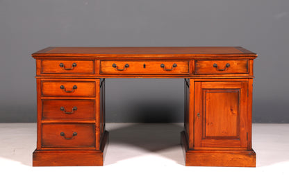 Wunderschöner Englischer Schreibtisch Mahagoni Bürotisch Antik Office Desk Partnerdesk Schreibtisch