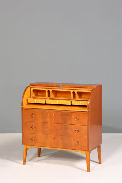 Wunderschöner Mid Century Rollladen Sekretär echt Holz Büro Schrank Vintage Schreibkommode