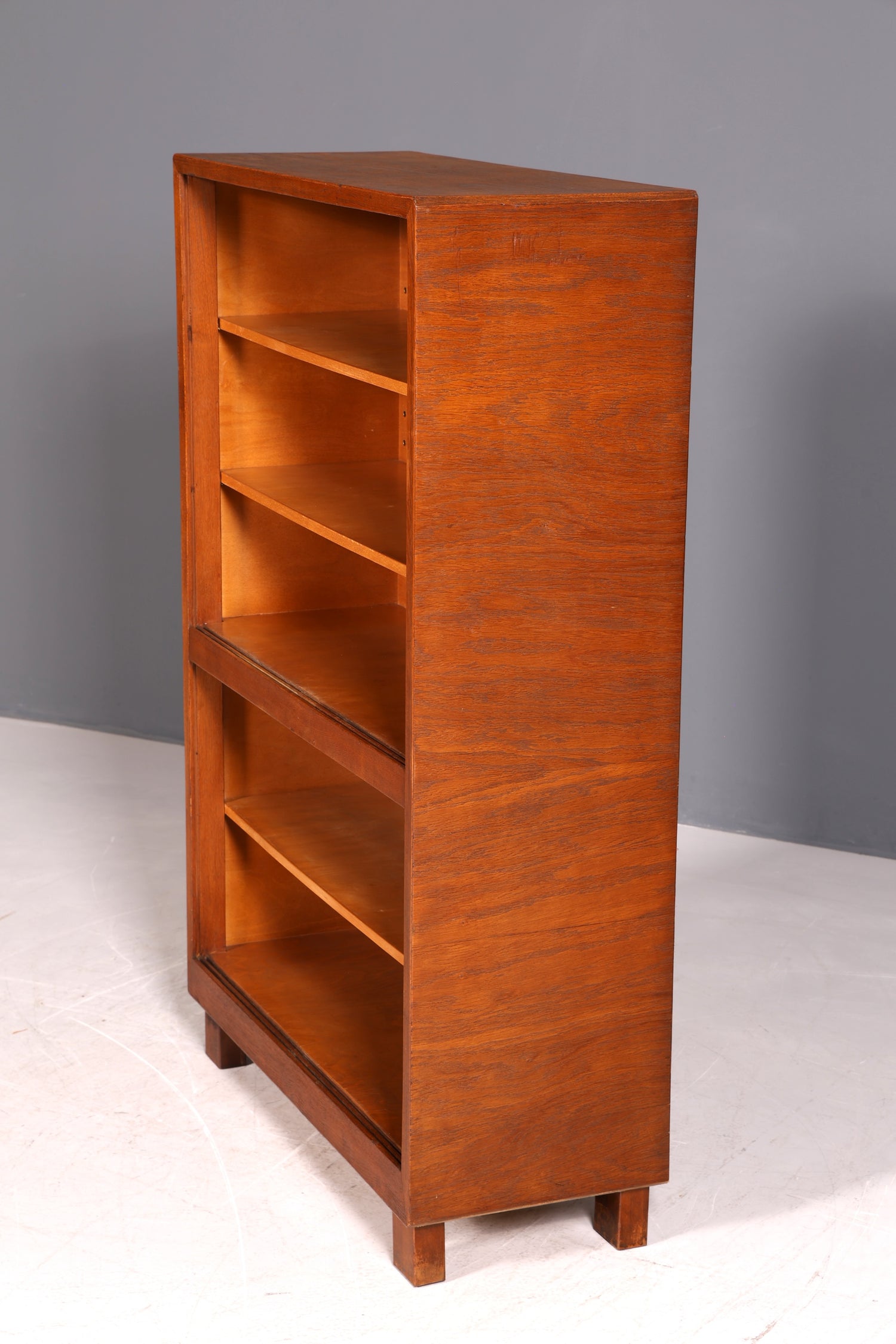G029 Finish cm Schlichtes Mid Century Regal Vintage Bücherregal Schrank Buchablage 60s Bookshelf