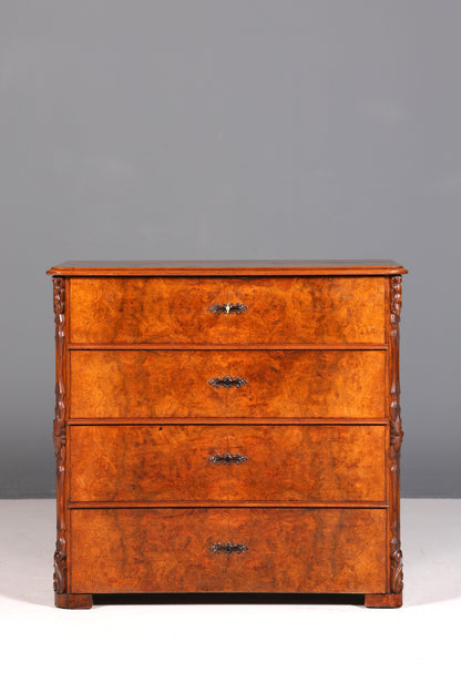 Edle Louis Philippe Kommode Nussbaum Gründerzeit Schubladenkommode um 1890