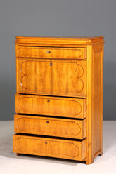 E893 Finish Stilvoller Biedermeier Sekretär Louis Philippe Vertiko Antik Kommode Schreibkommode Office Desk