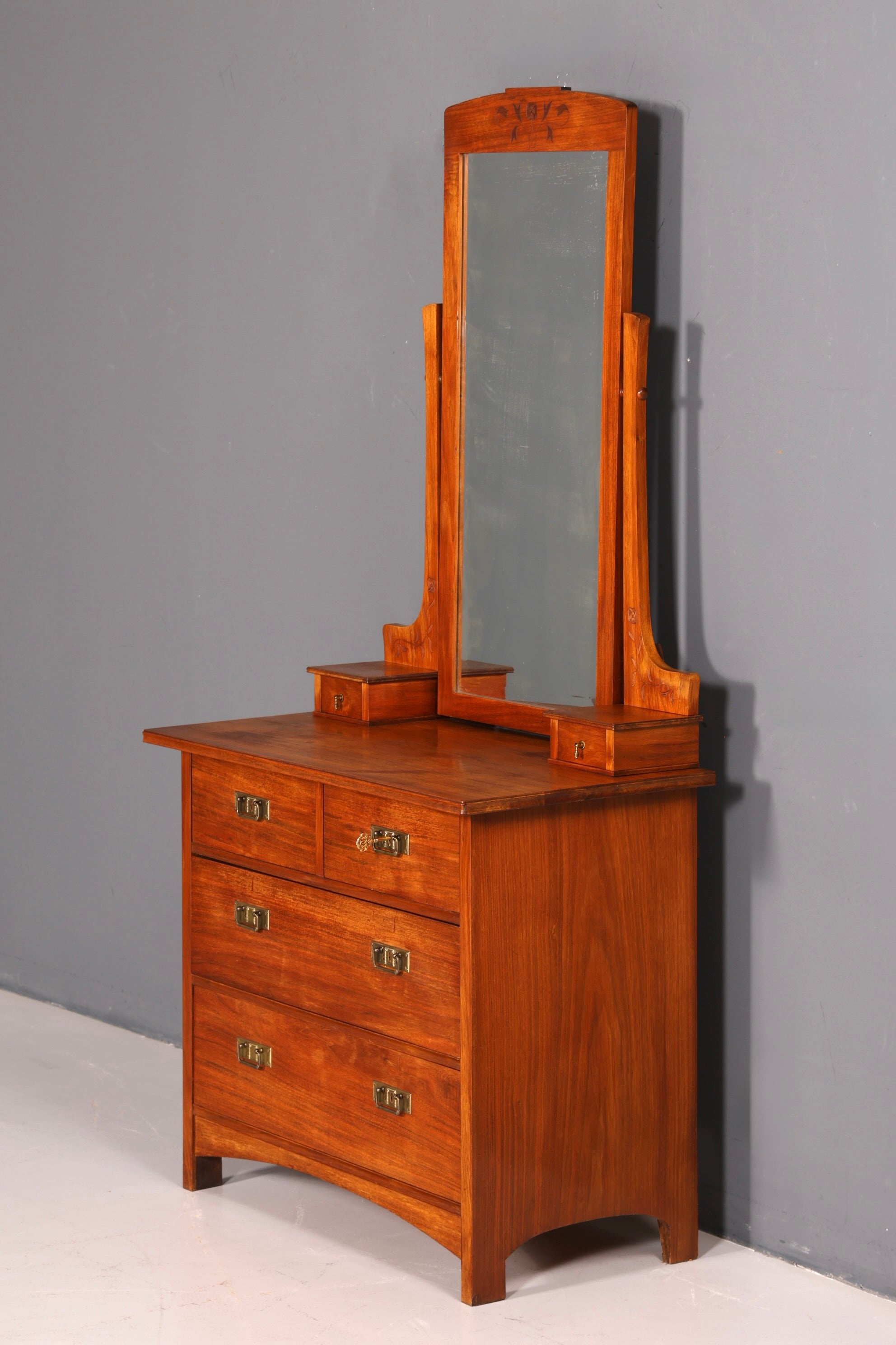 G383 Finish Traumhafte Jugendstil Kommode Antik Sideboard mit Spiegel Flurkommode Frisierkommode (Kopie)