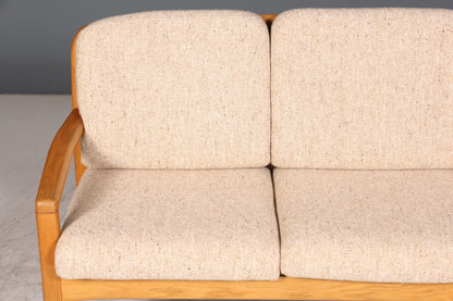 Wunderschönes Original Dyrlund Sofa Mid Century Couch echt Holz 3- Sitzer Canapé