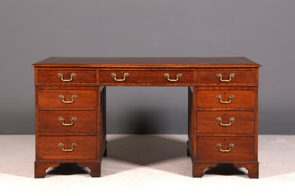 Wunderschöner Englischer Schreibtisch echt Lederauflage Bürotisch Antik Stil Office Desk