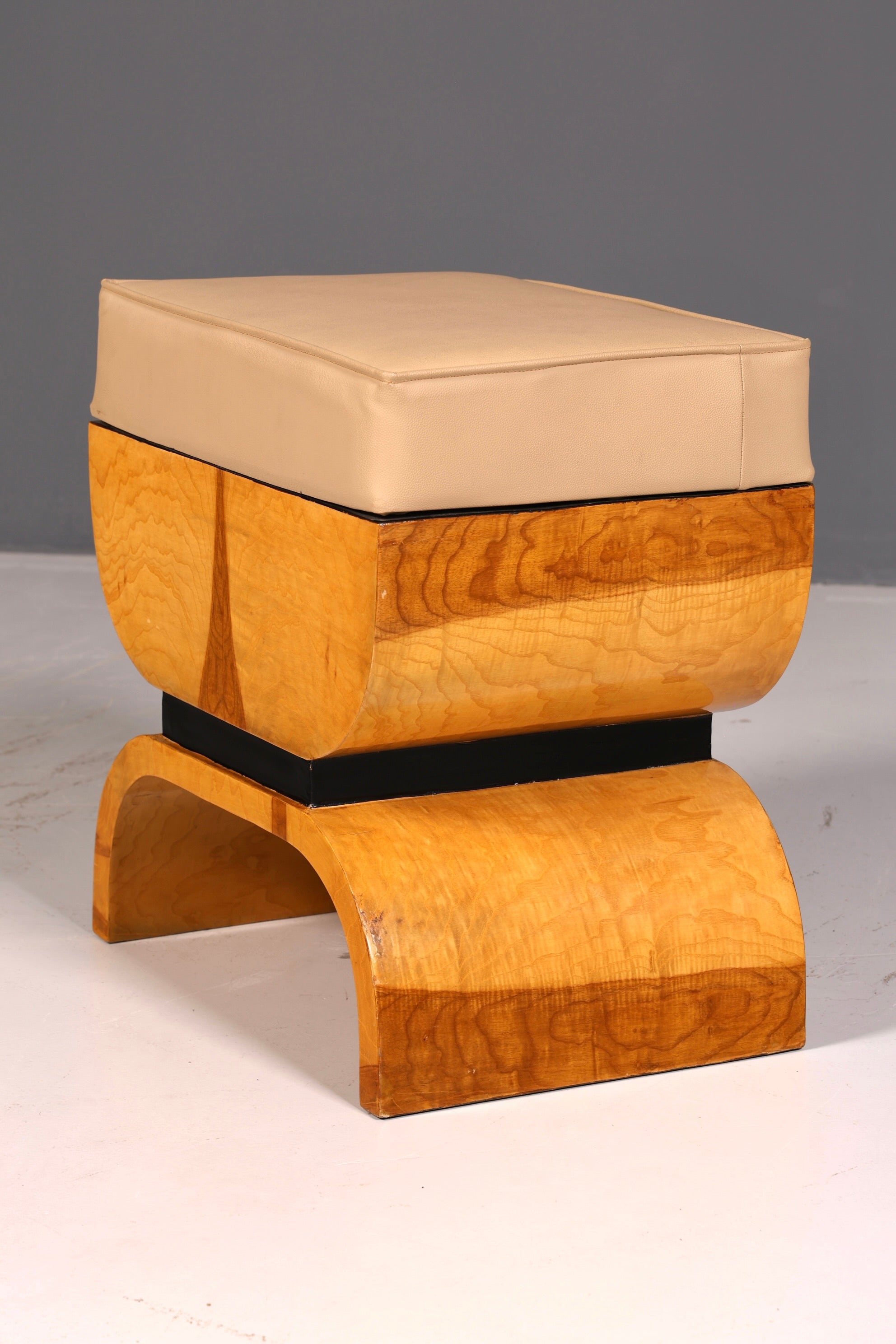 Beautiful Art Deco-style stool, birch, seat stool, footstool, footrest, antique vintage