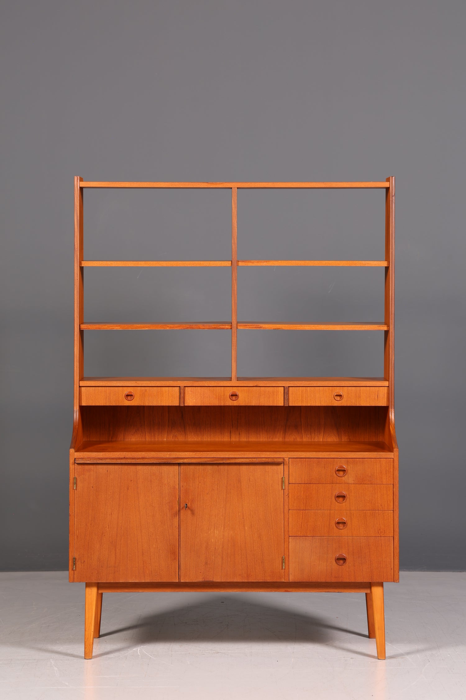 Wunderschönes Mid Century Regal Danish Design Vintage Schrank Bücherregal Highboard Retro 60er Massiv Holz Skandinavisch